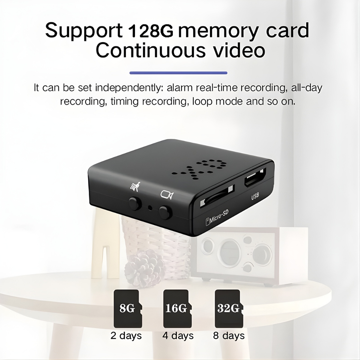 micro hd video camera motion detection alert