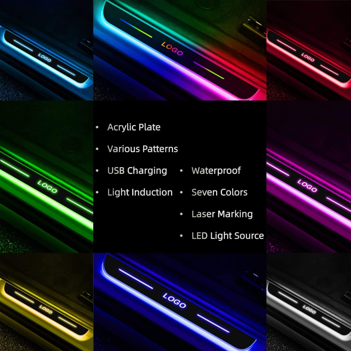 car door sill light waterproof design