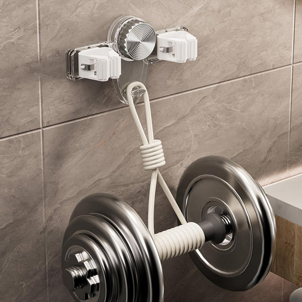 wall mounted broom holder suction design