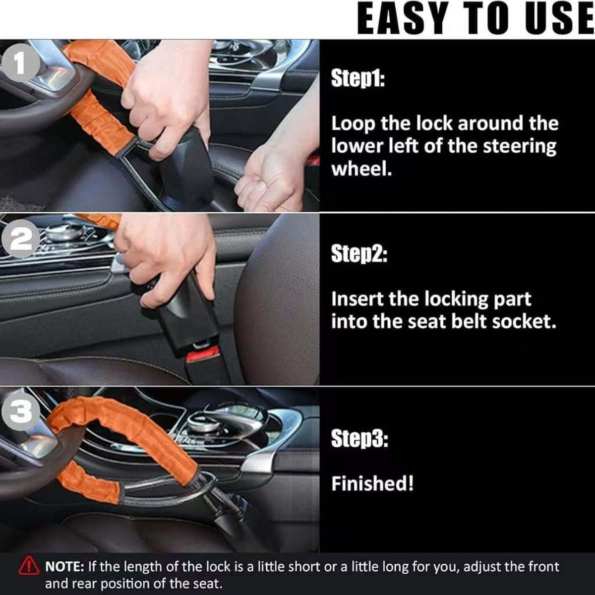 car steering wheel lock universal fit