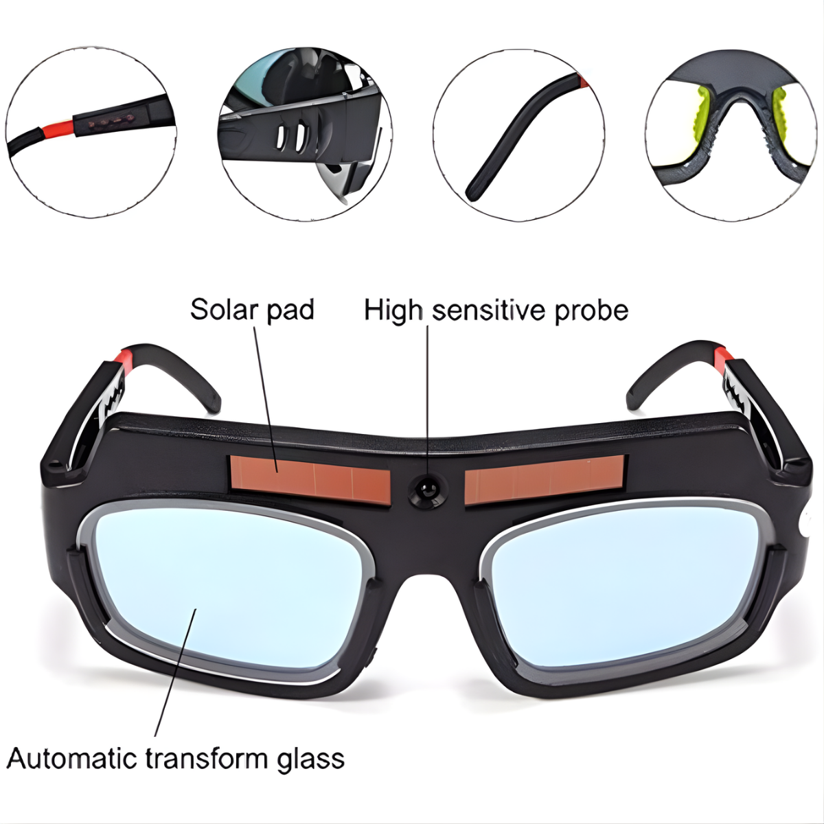 welding goggles glass solar powered