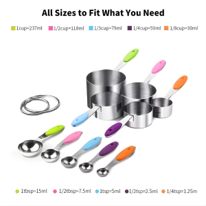 measuring cups and spoons set for baking