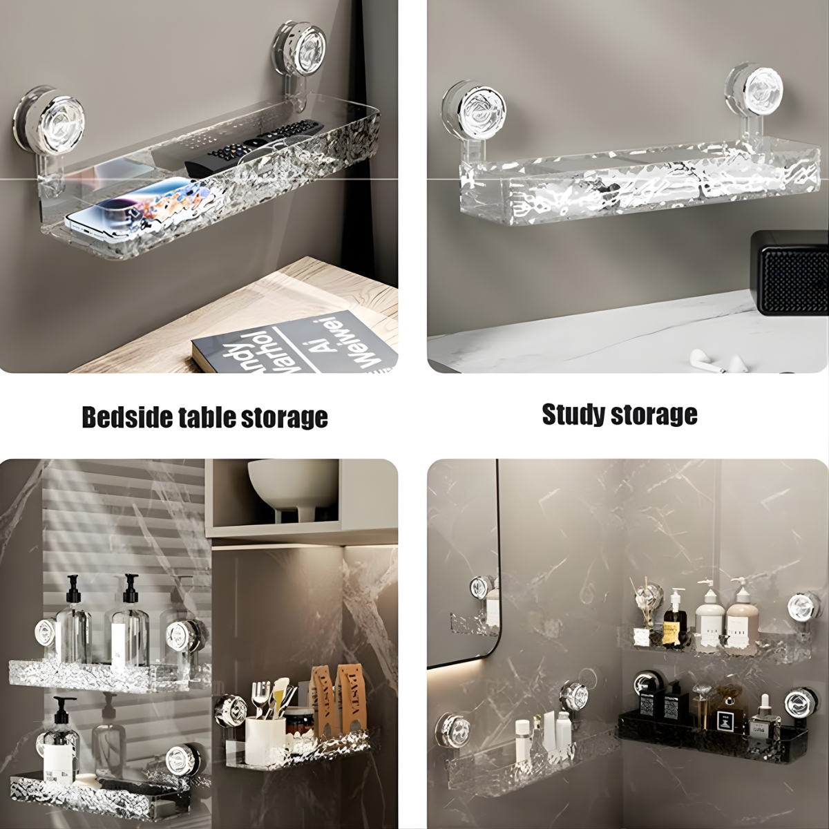 suction cups for shower caddy transparent design