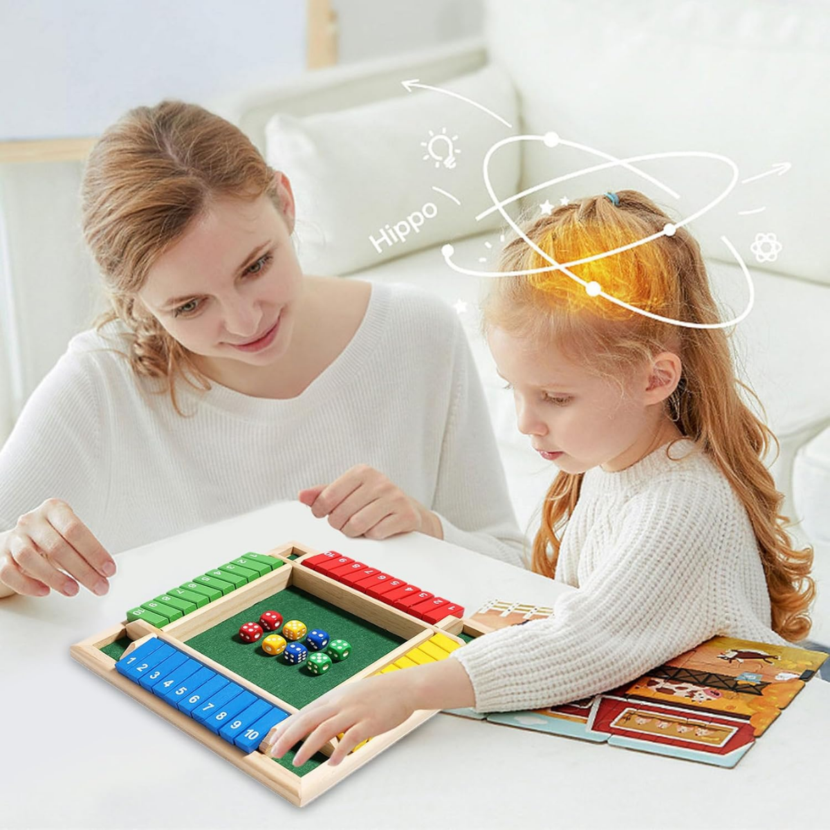 dice board game wooden construction