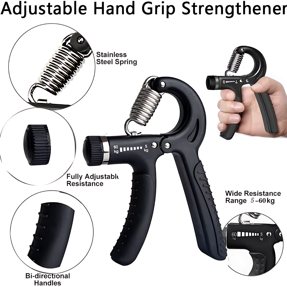 hand grip strengthener adjustable resistance