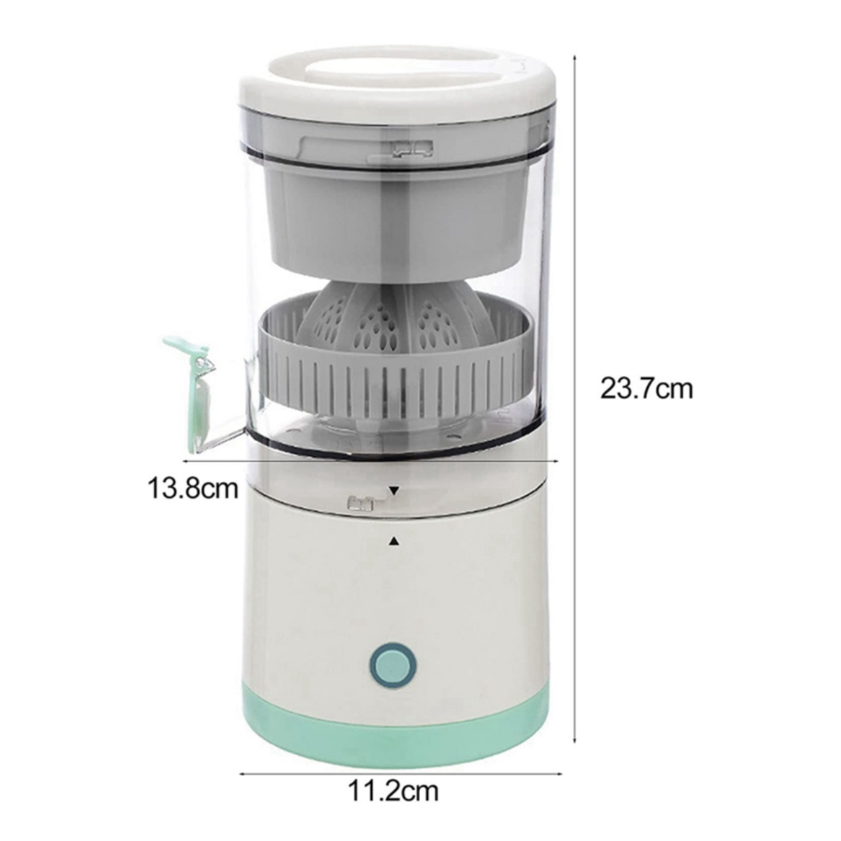 Electric citrus juicer squeezing oranges