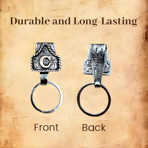 initial keychains attached to keys