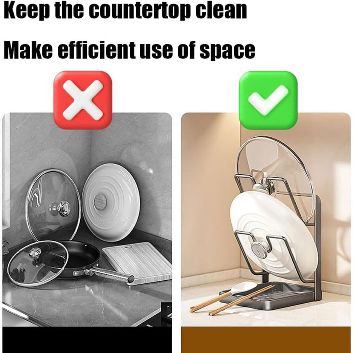 kitchen lid holder cutting board storage