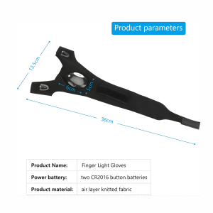 Close-up of LED flashlight gloves in use