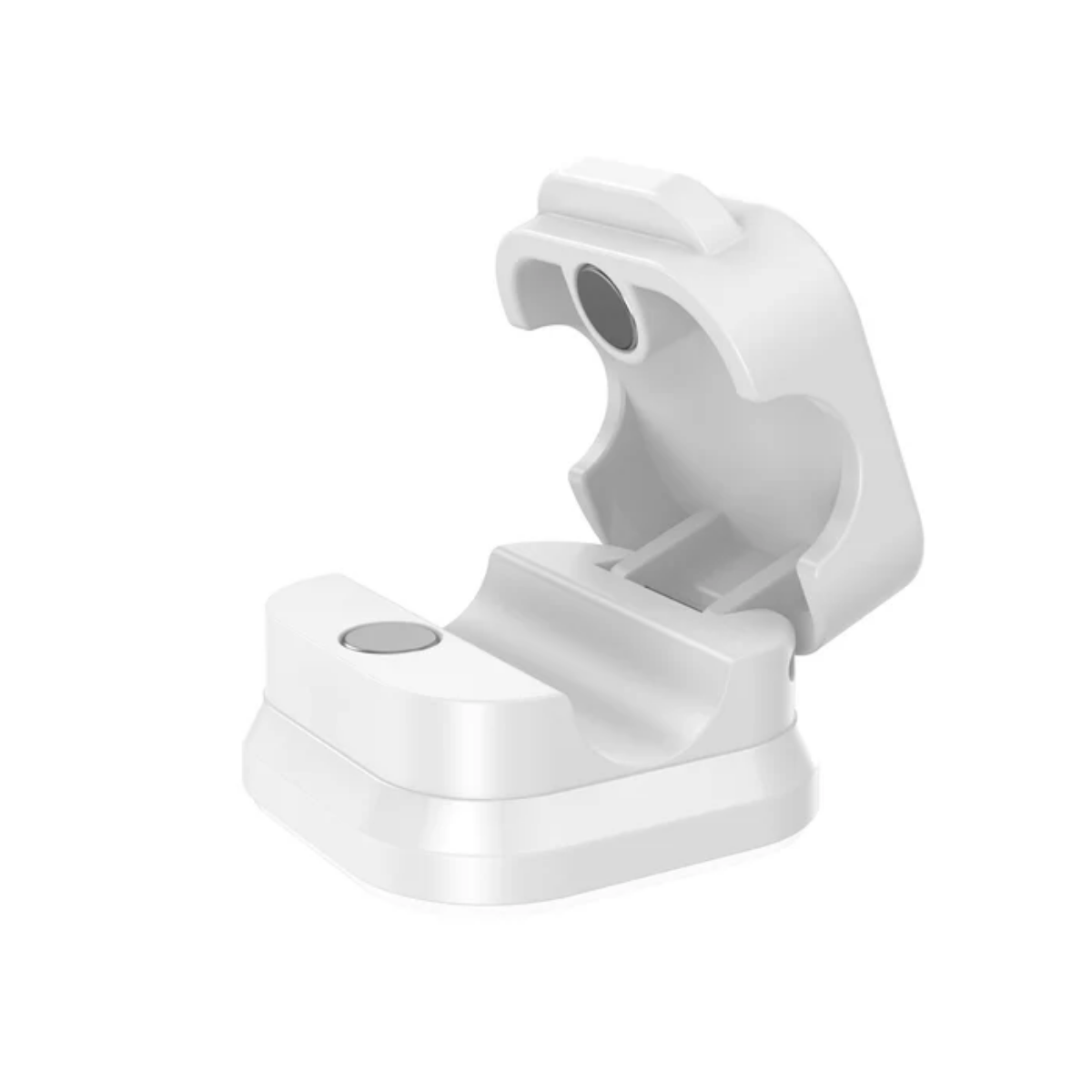 Magnetic Cable Clip holding charging cables on desk