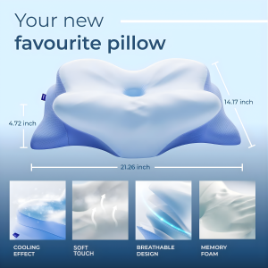 Memory foam ergonomic pillow for better sleep