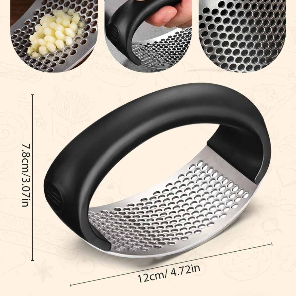 garlic crusher ergonomic design