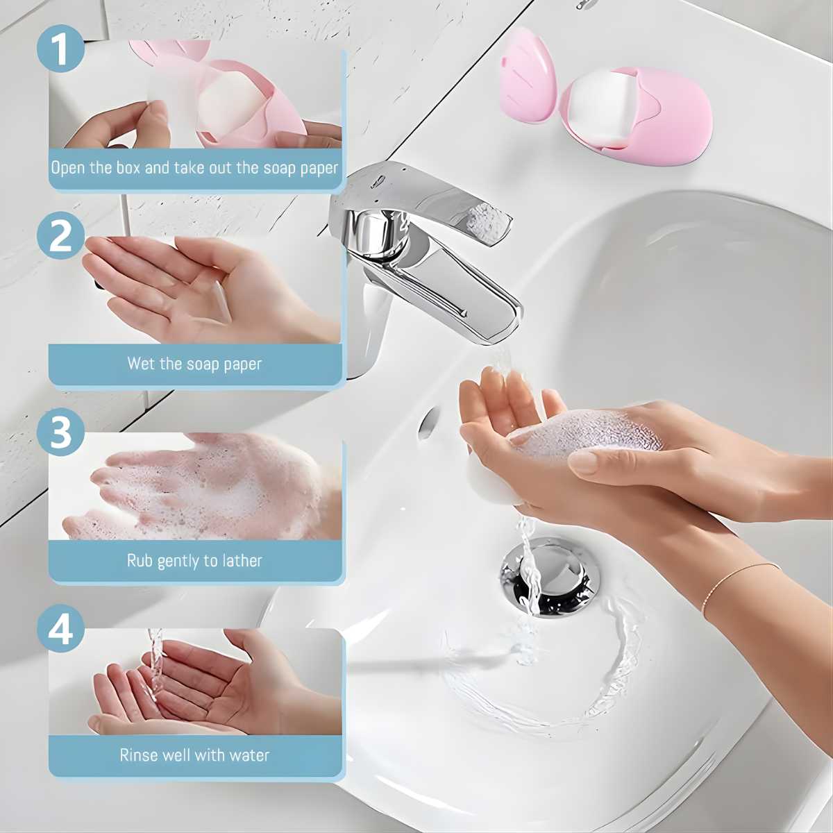 paper soap sheets hand washing