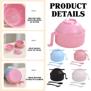 microwave ramen bowl with draining basket