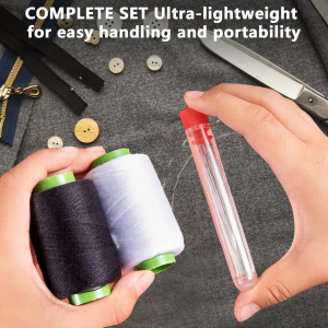 sewing kit box needles close up