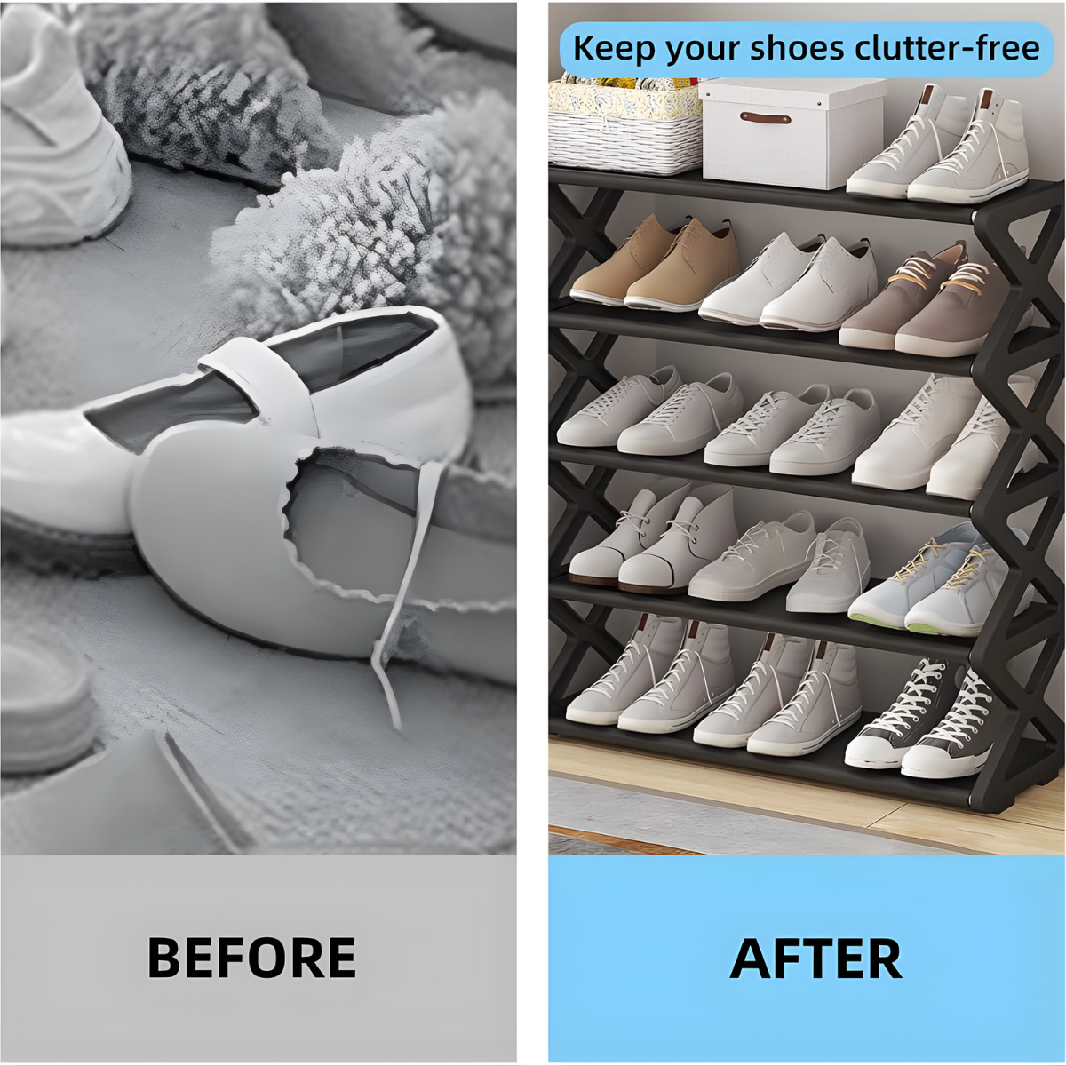 shoe storage rack easy assembly