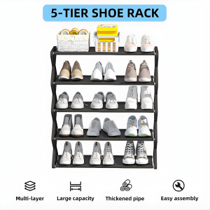 shoe storage rack black white