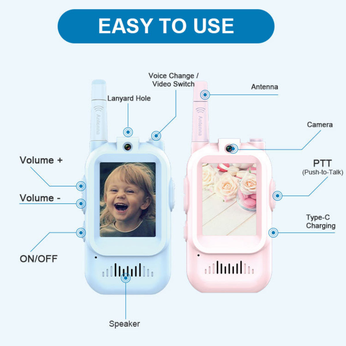 rechargeable kids walkie talkie walkie talkie
