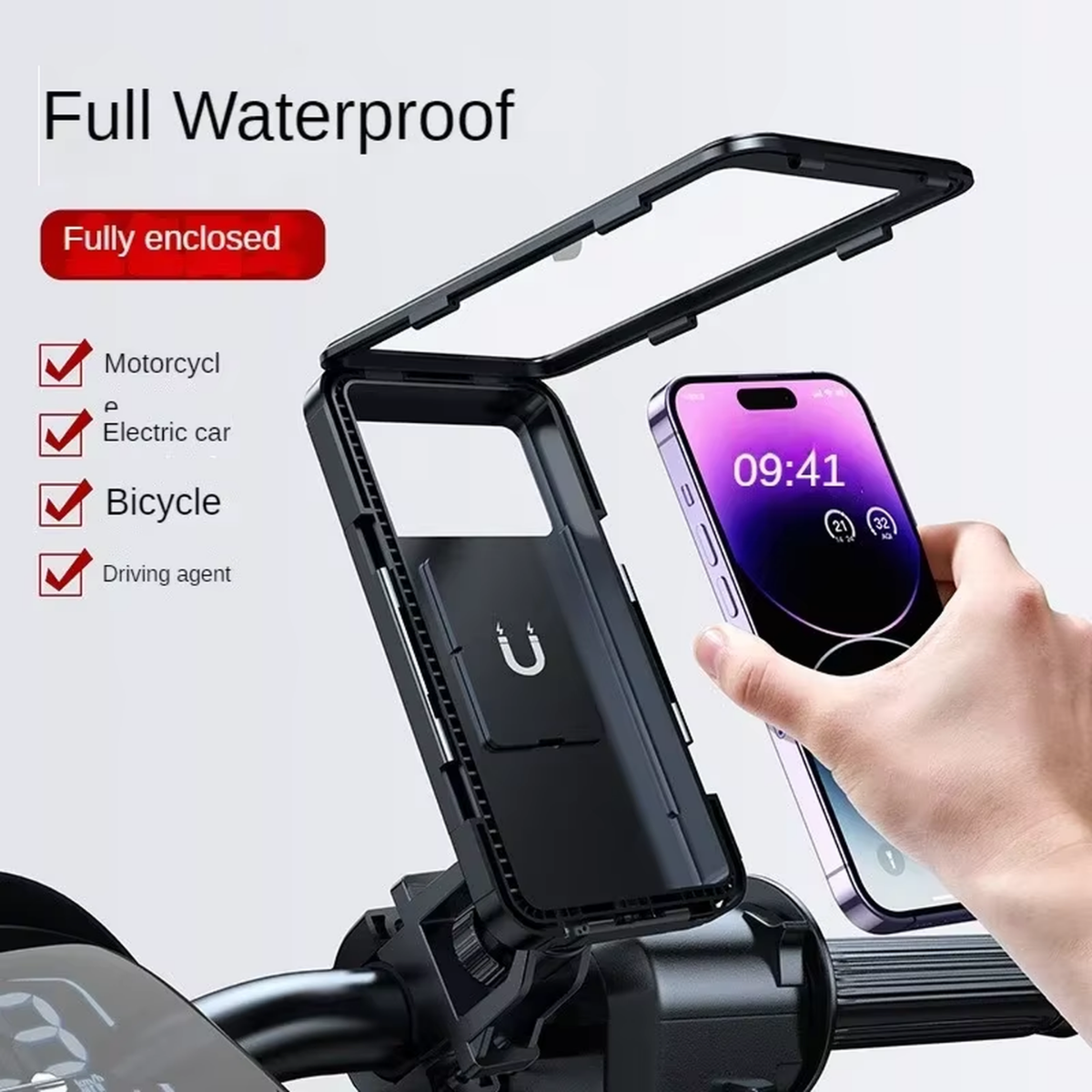 bicycle phone holder with adjustable grip