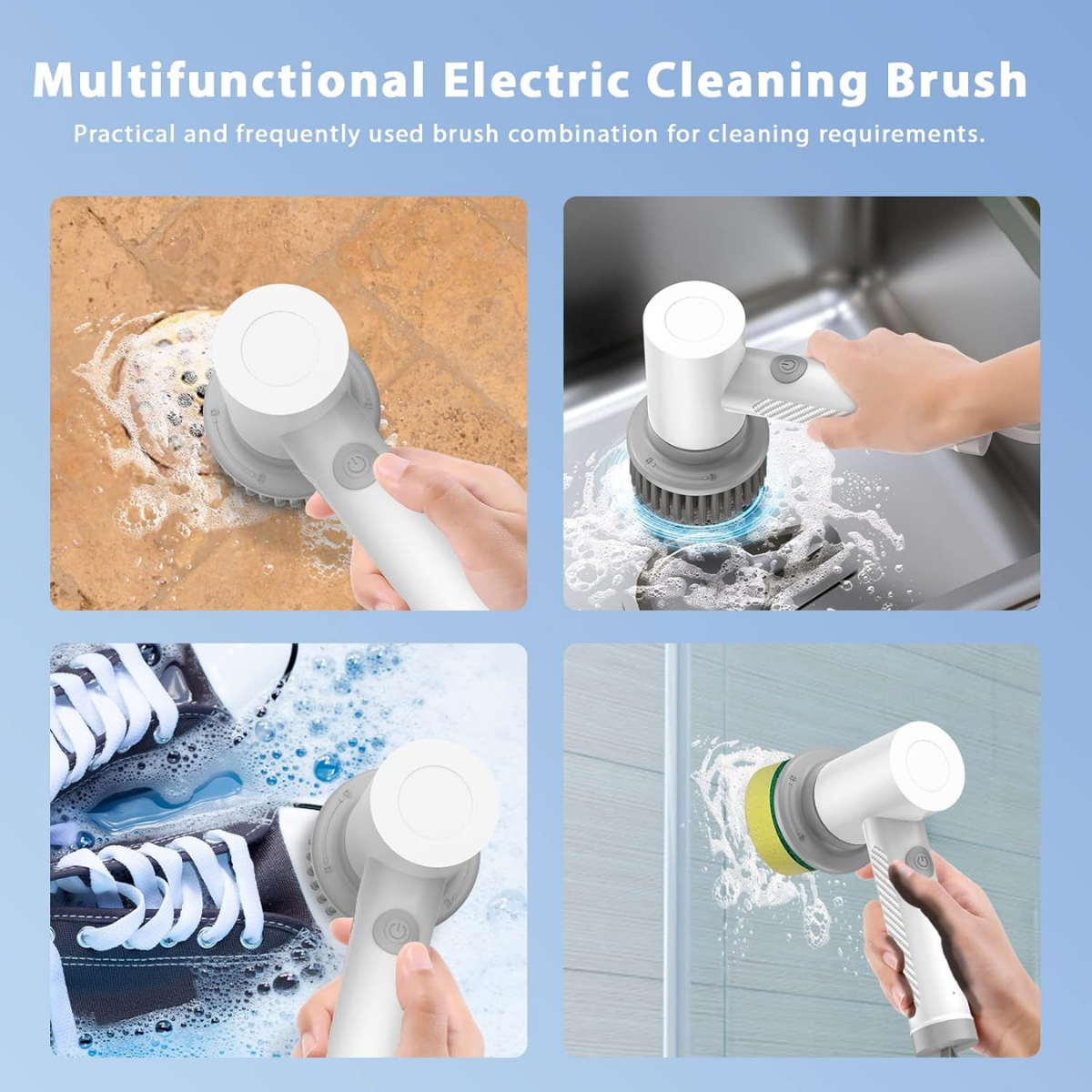 electric brush for cleaning with multiple brush heads