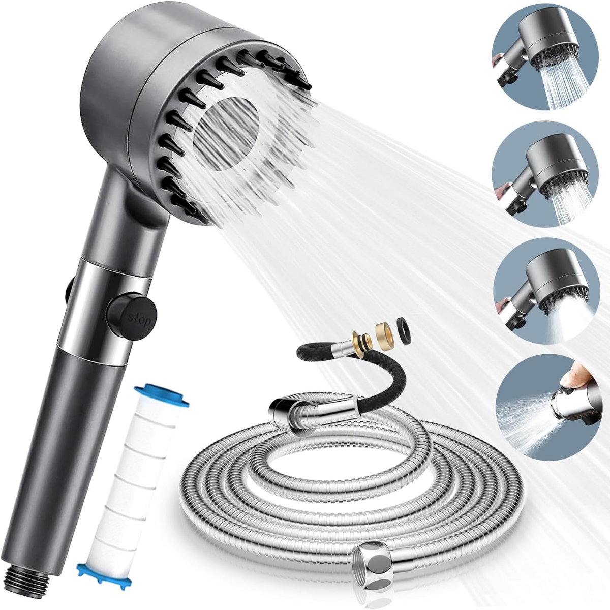 adjustable high pressure shower head spray