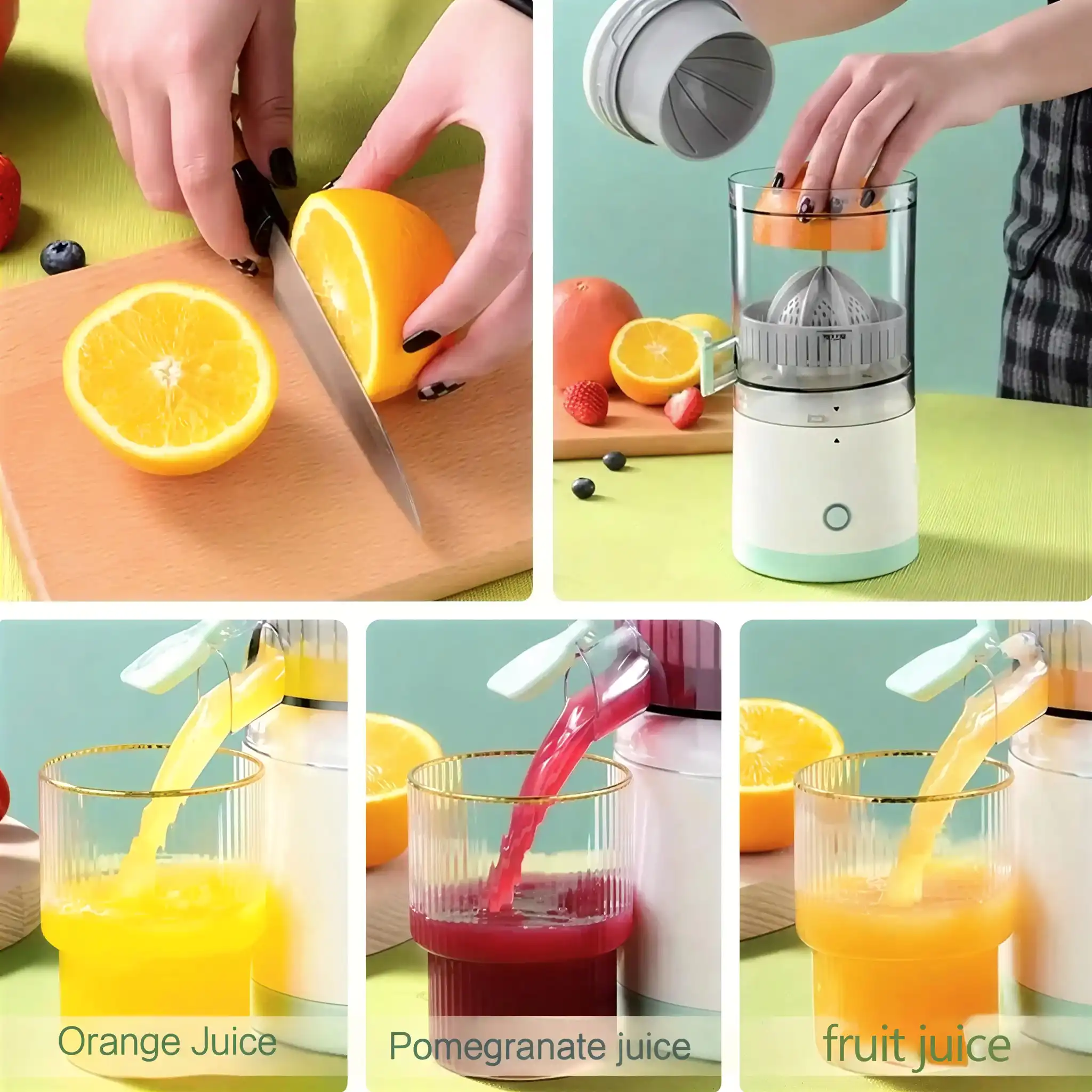 Electric citrus juicer USB rechargeable design