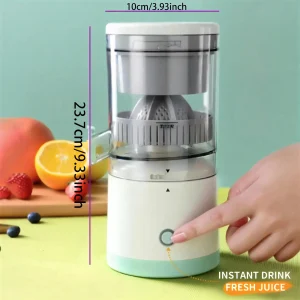 Electric citrus juicer squeezing oranges