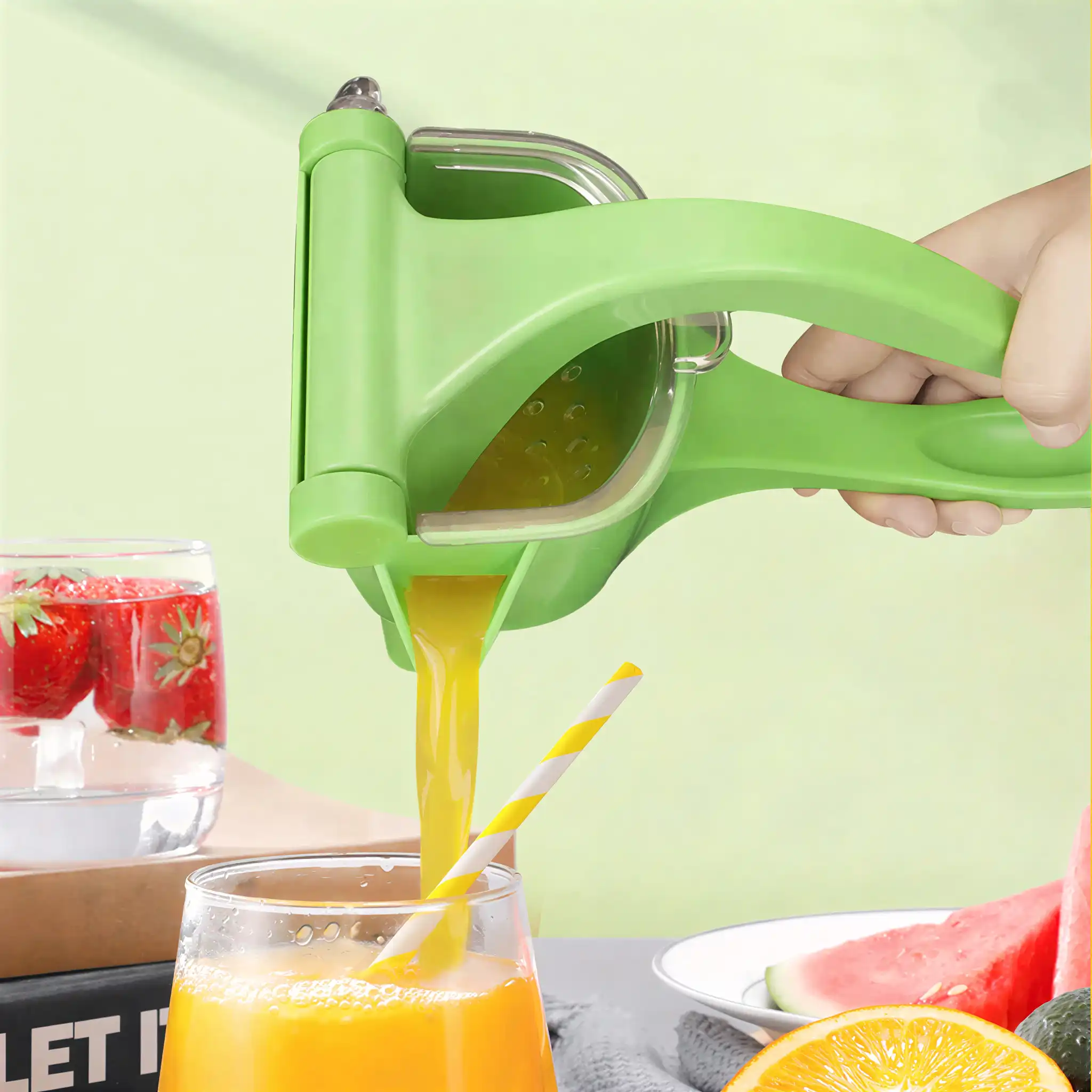 citrus fruit juicer manual handheld green