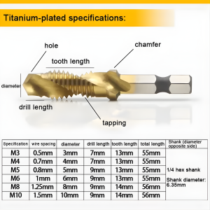 tap drill bits hex shank