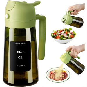 olive oil dispenser 2 in 1 glass bottle