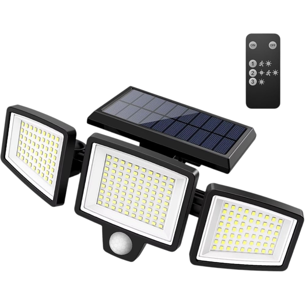 solar outdoor light with 3 adjustable heads