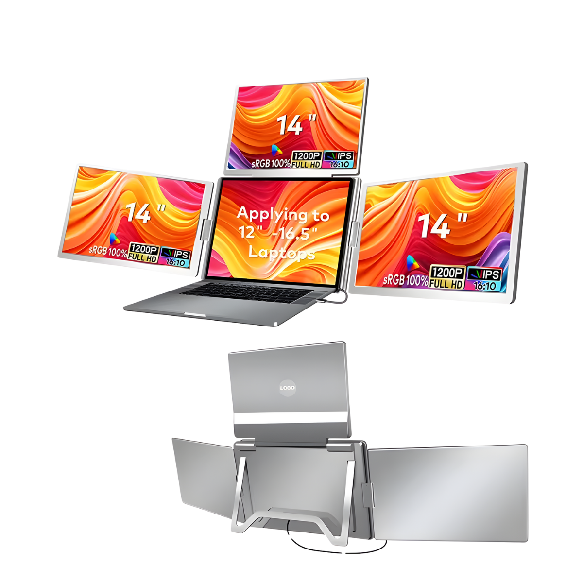 triple screen monitor 1080p display for laptop