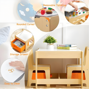 kids table and chair set drawing