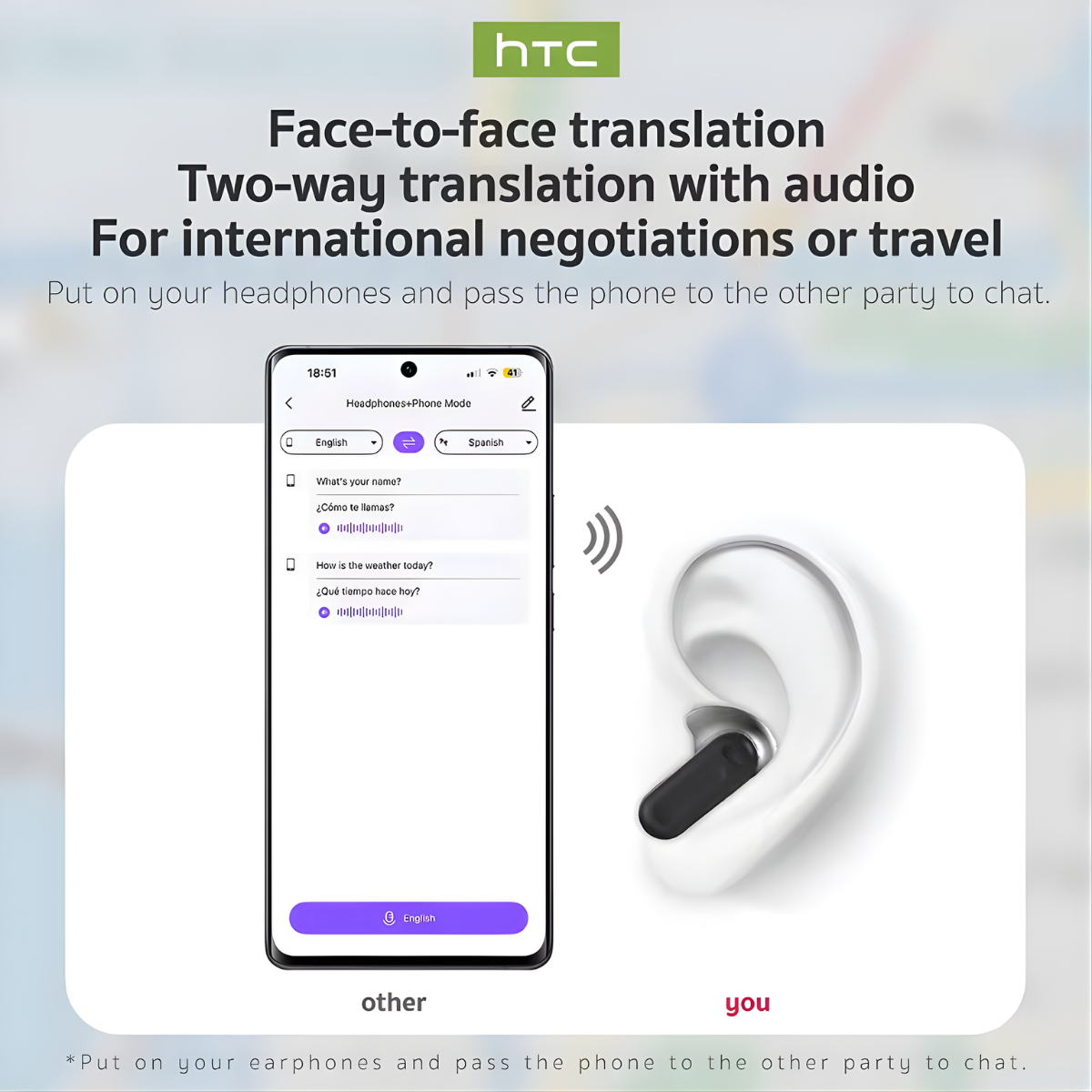 AI Translator Earbuds with Clear Sound Quality"
