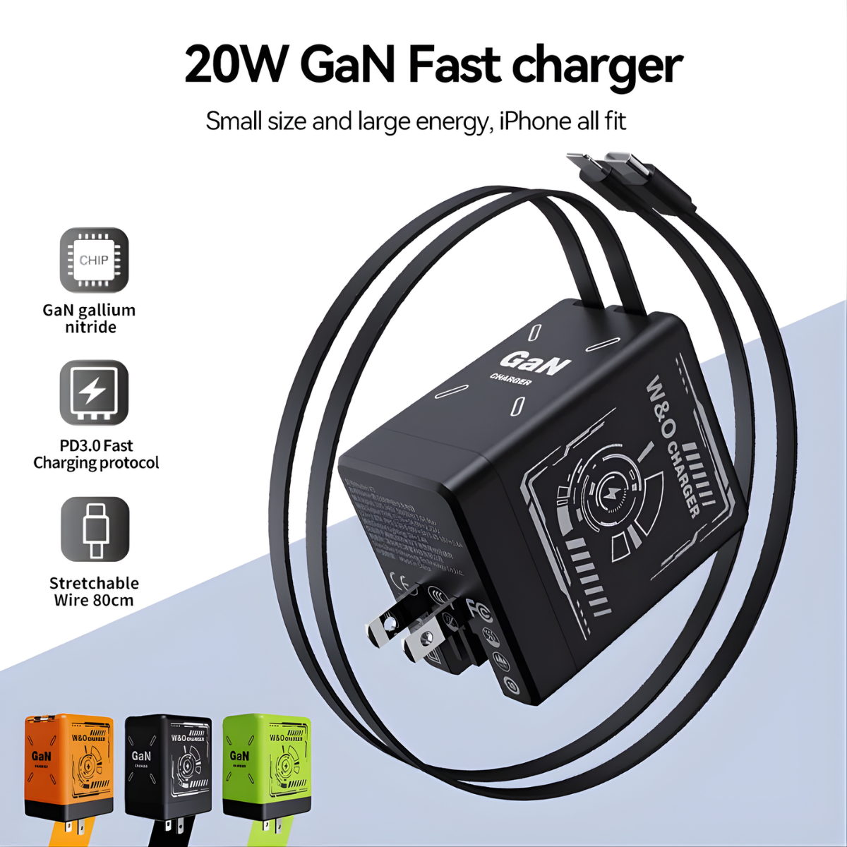 Compact 120W GaN charger with multi-protection for safe charging"