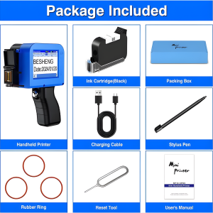 handheld inkjet printer printing logo