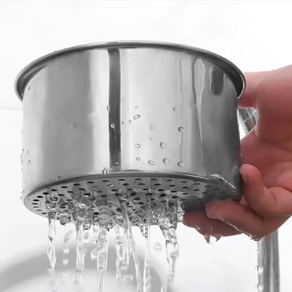 Multi-functional sink strainer basket for easy cleaning.