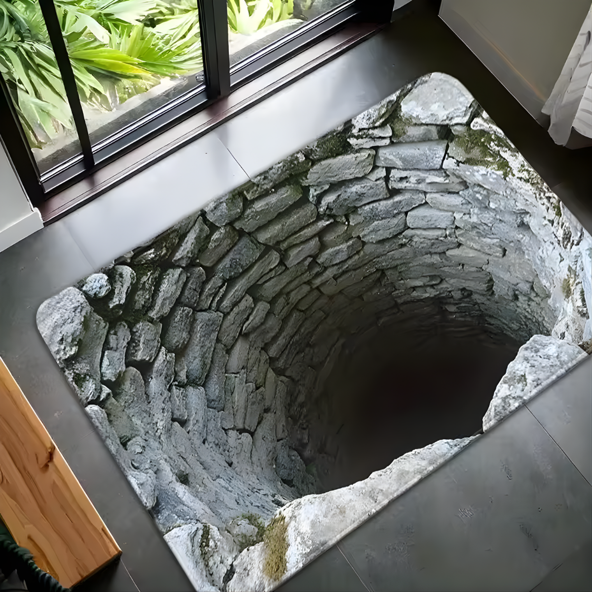 optical illusion rug indoor decor