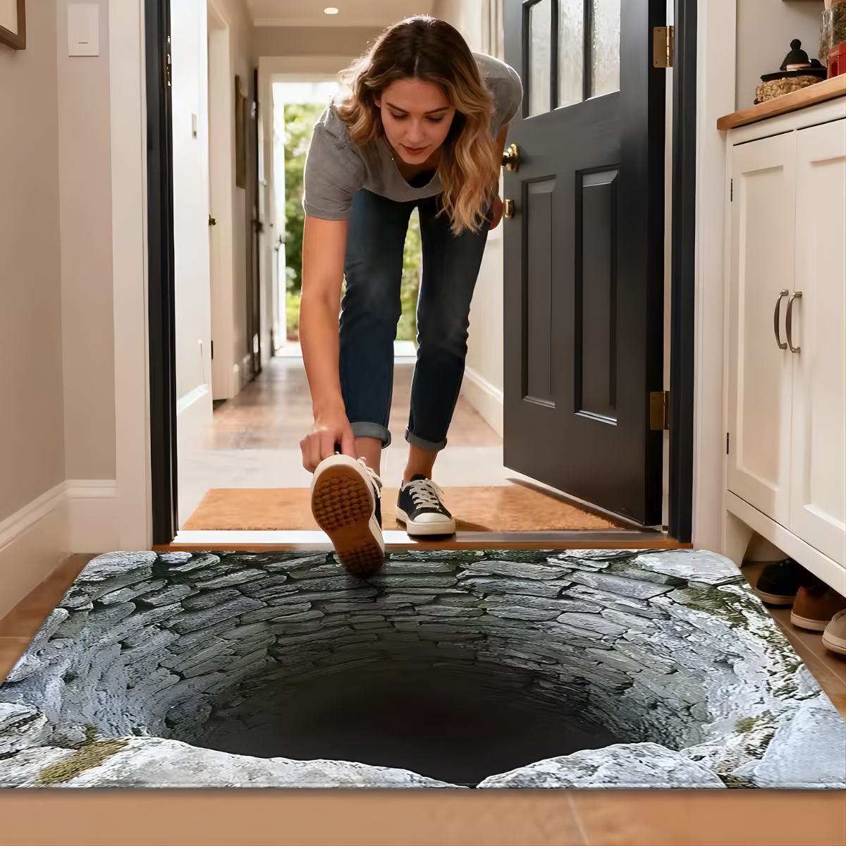 optical illusion rug non slip