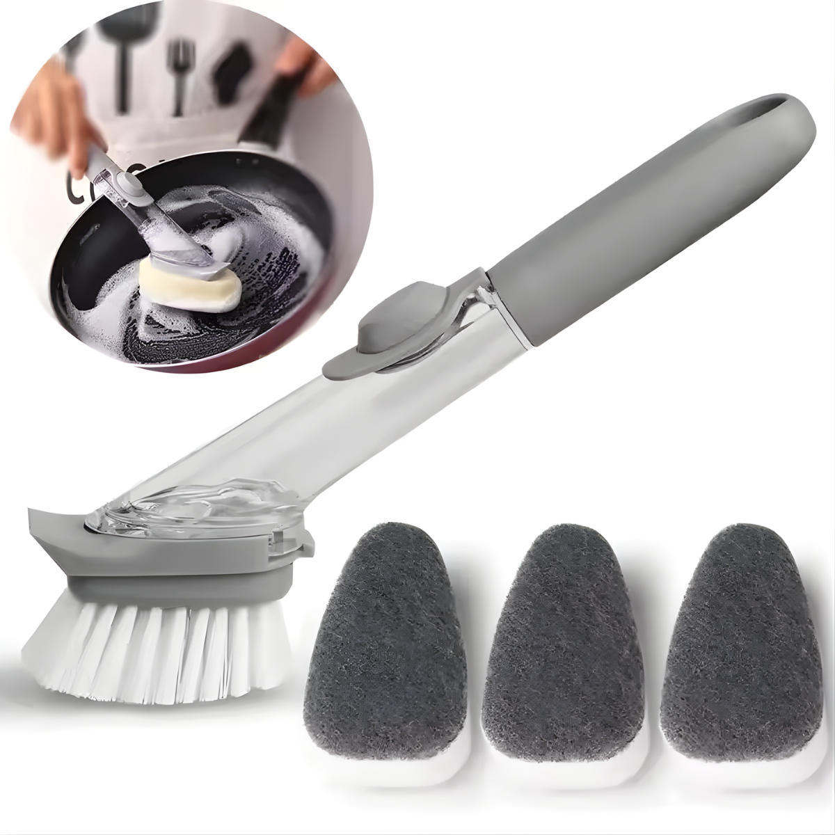 soap dispensing dish brush sponge