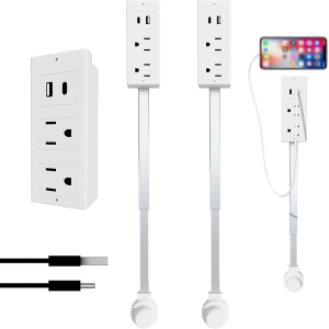 Wall Outlet Extender with USB-A and USB-C Ports