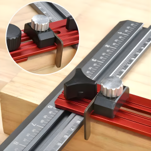 stair tread measuring tool on stairs