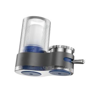 faucet water filter installed on kitchen tap