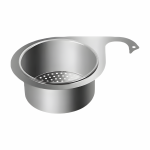 Efficient kitchen strainer sink for catching food debris and preventing clogs