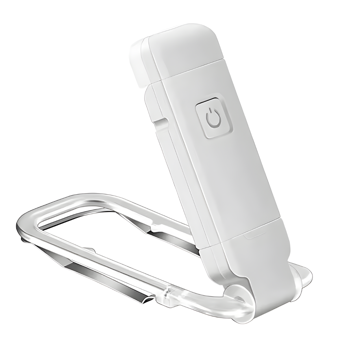 rechargeable book light clipped on book at night