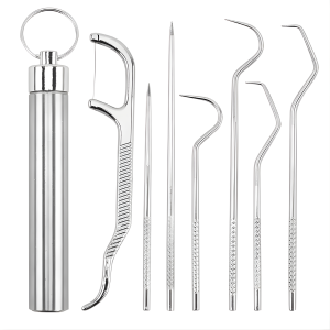 stainless steel toothpick pocket set