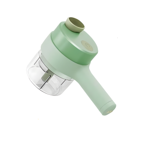 Vegetable chopper electric in action, chopping vegetables quickly