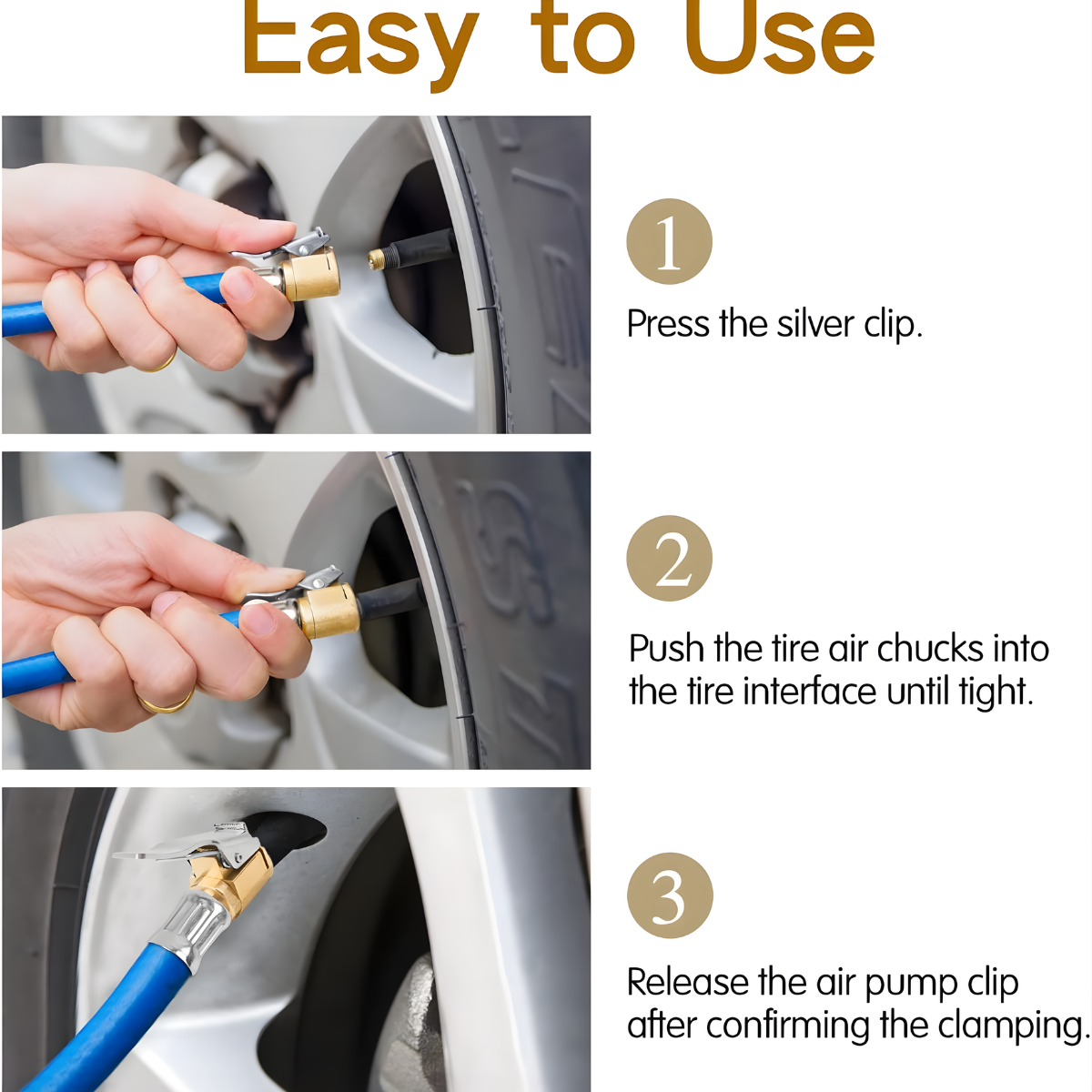 tire inflator attachment for portable air pump