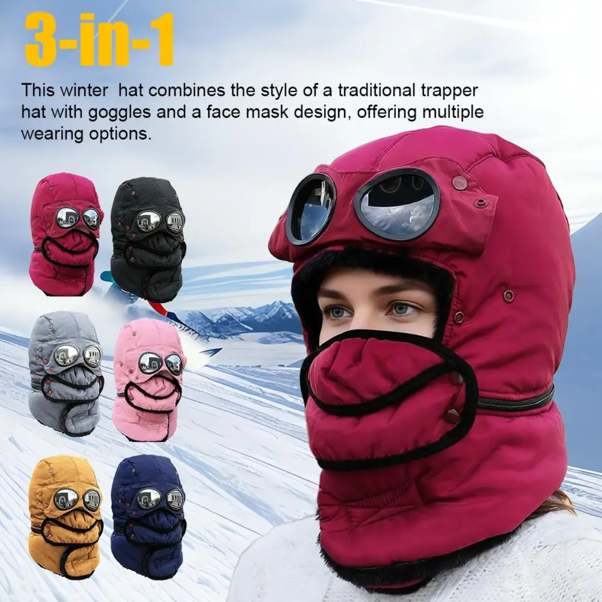 Adjustable Winter Hat with Ear Flaps for Outdoor Activities