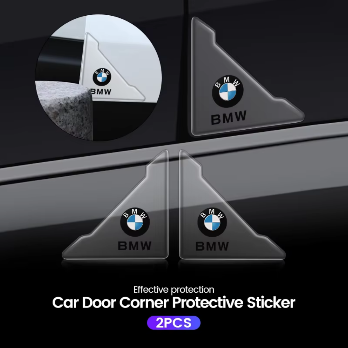 Car Door Corner Protector for BMW – Black and Transparent Options